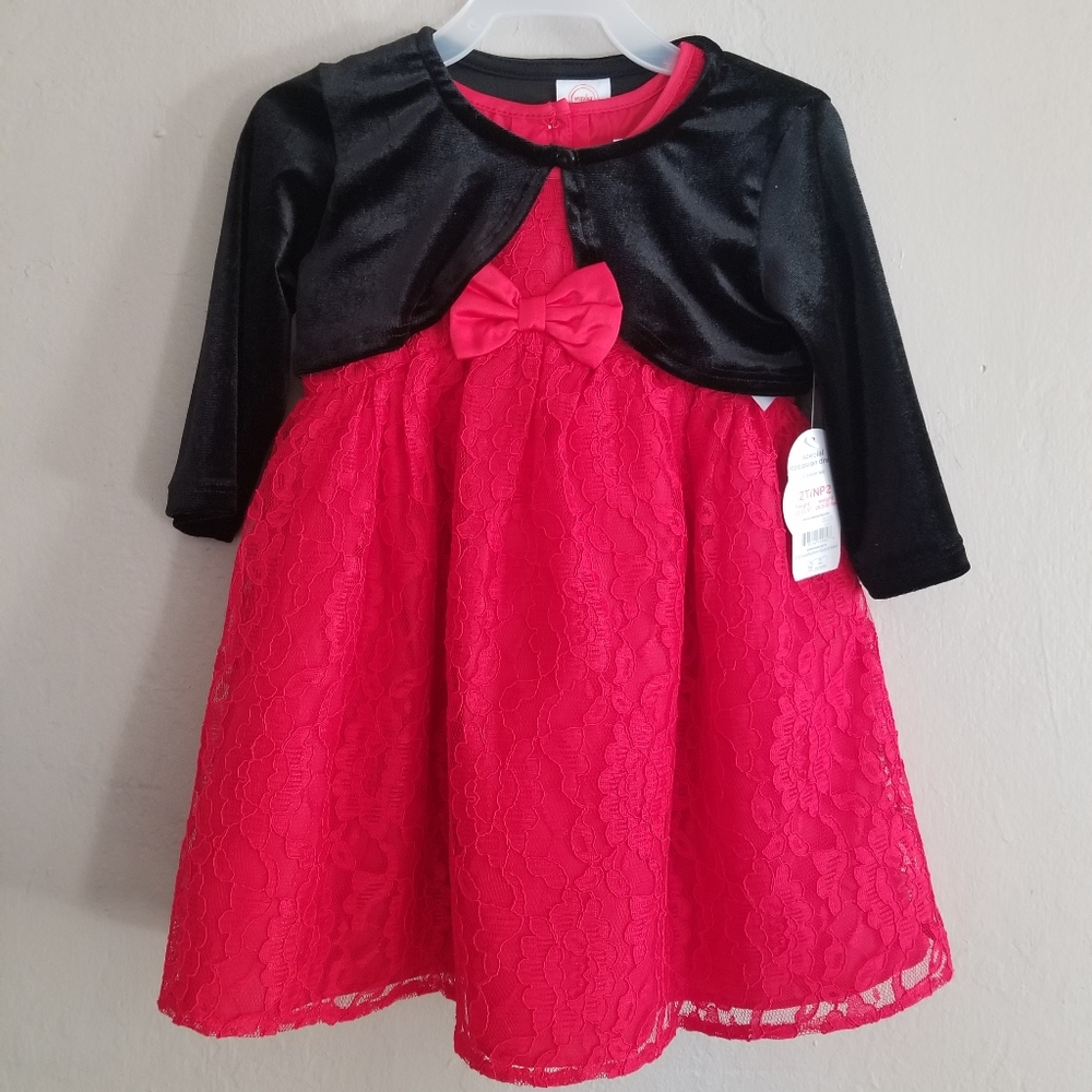 NWT Infant Red And Black Dress